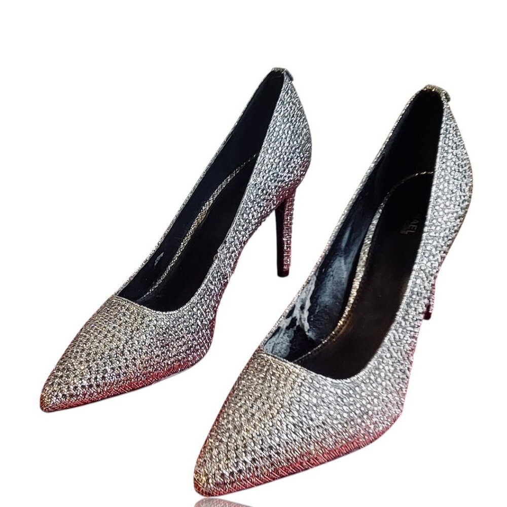 Michael Kors Size 10- Silver Sparkly Rhinestone Women's Heels